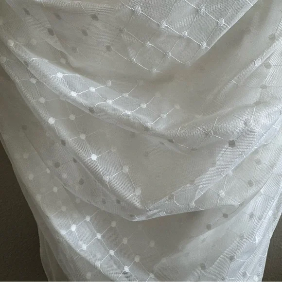 Camila Coelho Eva Off-Shoulder White Mini Dress Lace Mesh Ruffle size Small - Picture 8 of 11